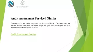 Audit Assessment Service  Nint.in