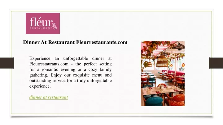dinner at restaurant fleurrestaurants com
