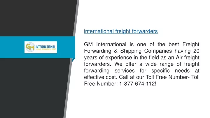 international freight forwarders gm international