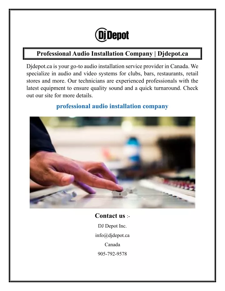 professional audio installation company djdepot ca