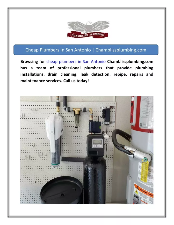 cheap plumbers in san antonio chamblissplumbing