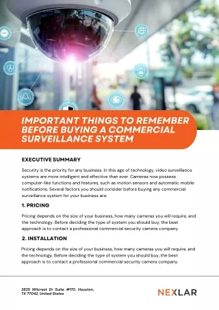 Important Things to Remember Before Buying A Commercial Surveillance System