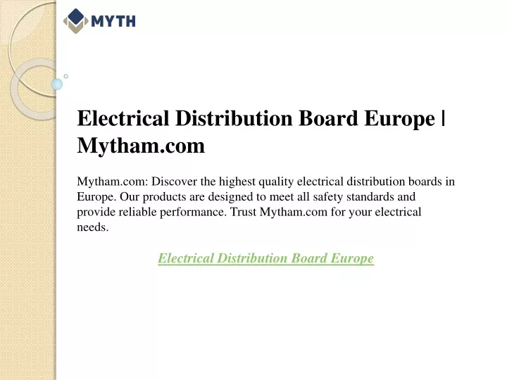 electrical distribution board europe mytham