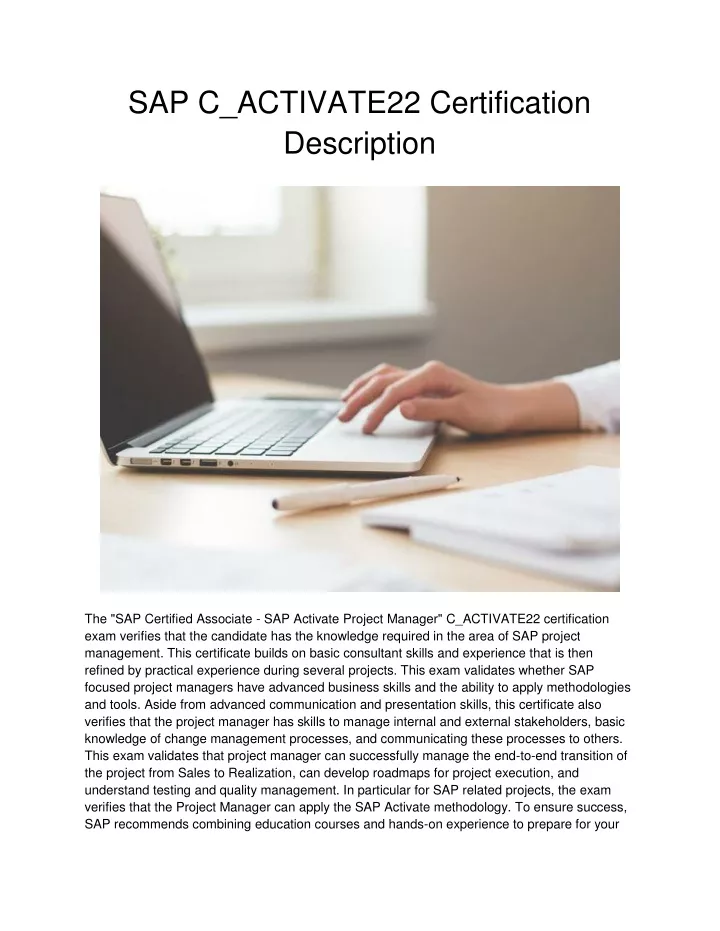 sap c activate22 certification description