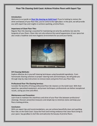 floor tile cleaning gold coast achieve pristine