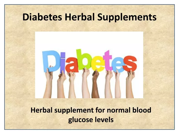 diabetes herbal supplements
