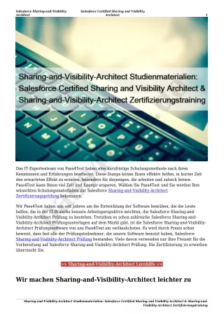 Sharing-and-Visibility-Architect Studienmaterialien: Salesforce Certified Sharing and Visibility Architect & Sharing-and