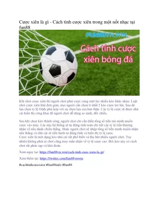 Cách tính cược xiên bóng đá chi tiết cho cược thủ tại fun88
