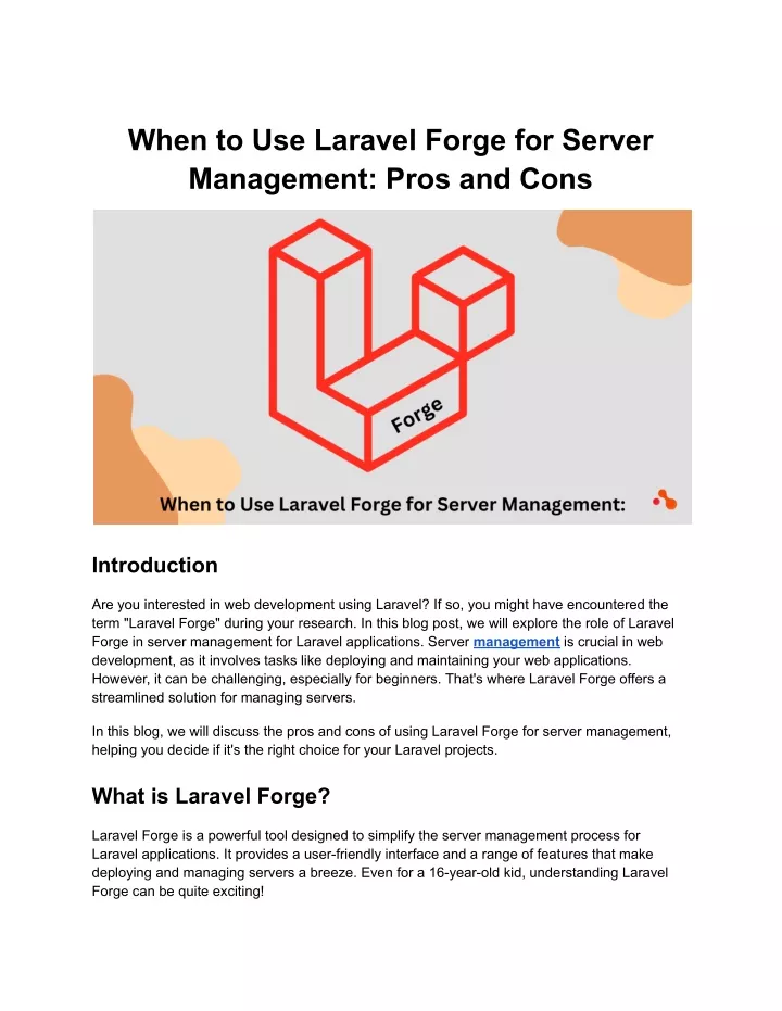 when to use laravel forge for server management