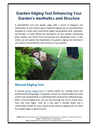 Garden Edging Tool Enhancing Your Garden’s Aesthetics and Structure