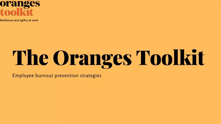 the oranges toolkit