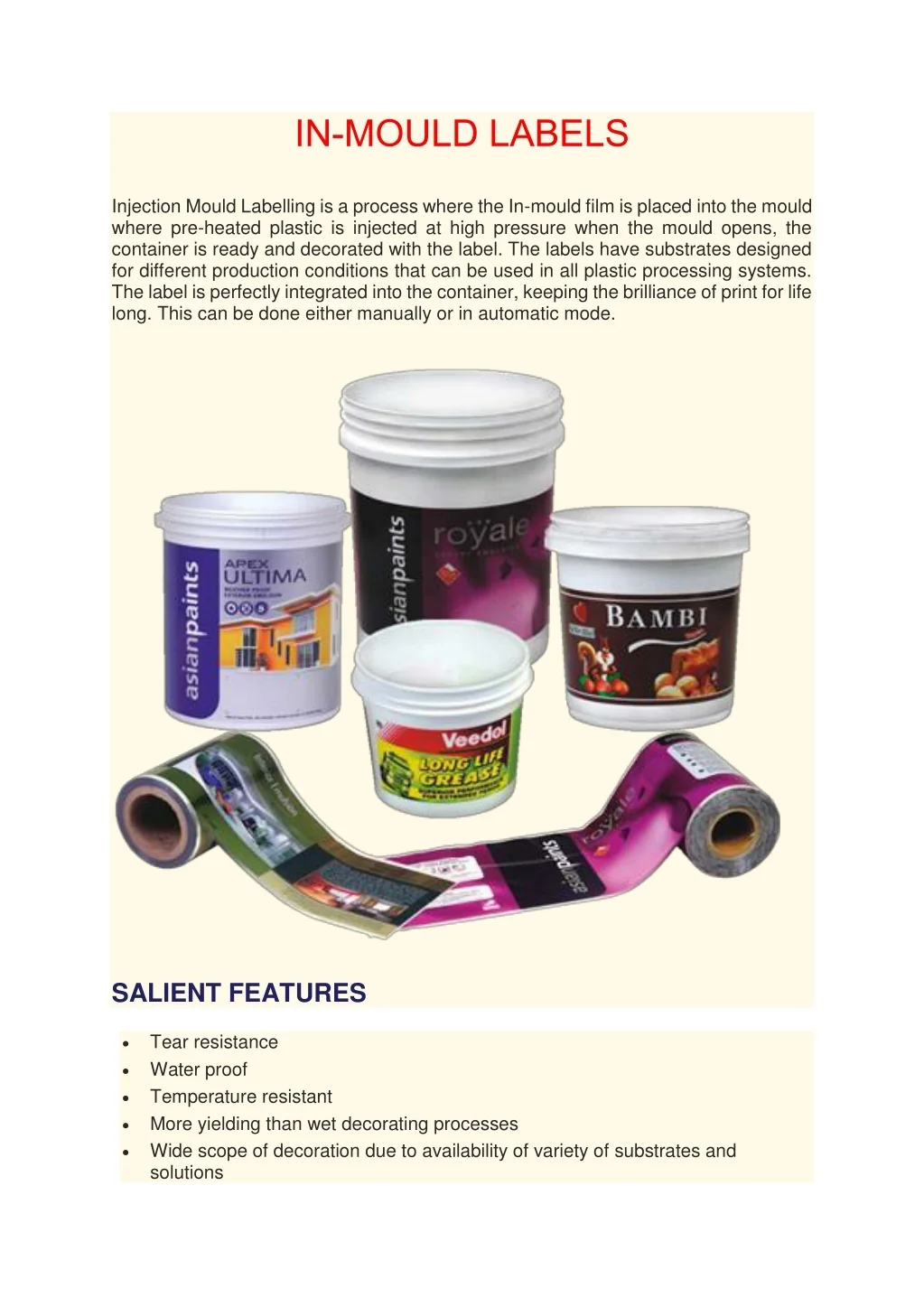 Addres Label Rack Mold PPT - IN-MOULD LABELS PowerPoint Presentation, free download - ID:12207498