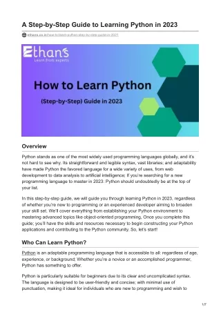A Step-by-Step Guide to Learning Python in 2023