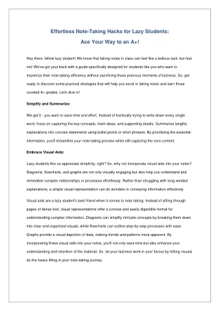 effortless note taking hacks for lazy students