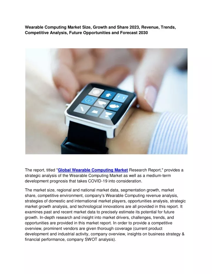 wearable computing market size growth and share