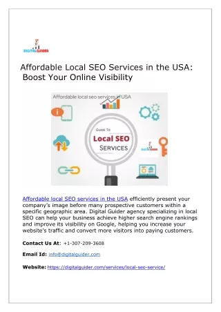 Affordable SEO Services in the USA - Local SEO Specialists