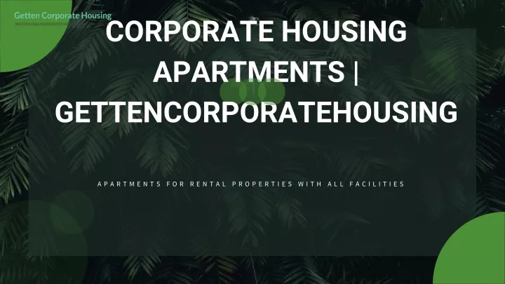 corporate housing apartments