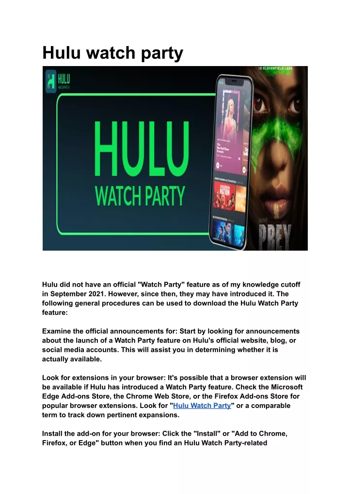 hulu watch party
