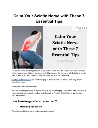 Calm Your Sciatic Nerve with These 7 Essential Tips