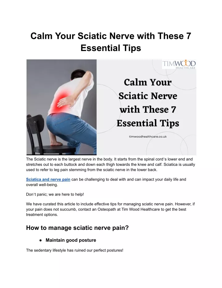 calm your sciatic nerve with these 7 essential