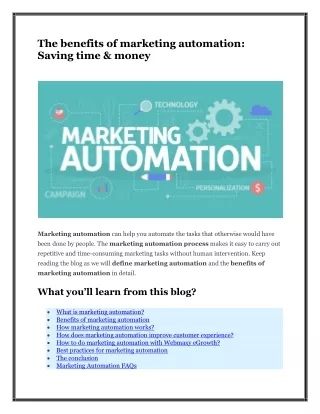 The benefits of marketing automation
