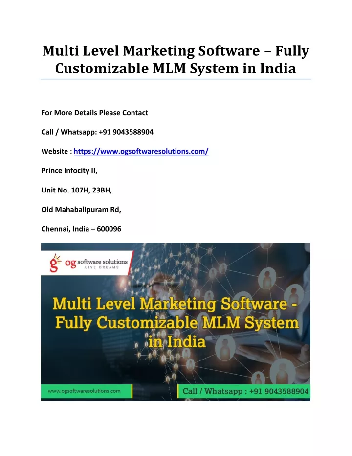 multi level marketing software fully customizable