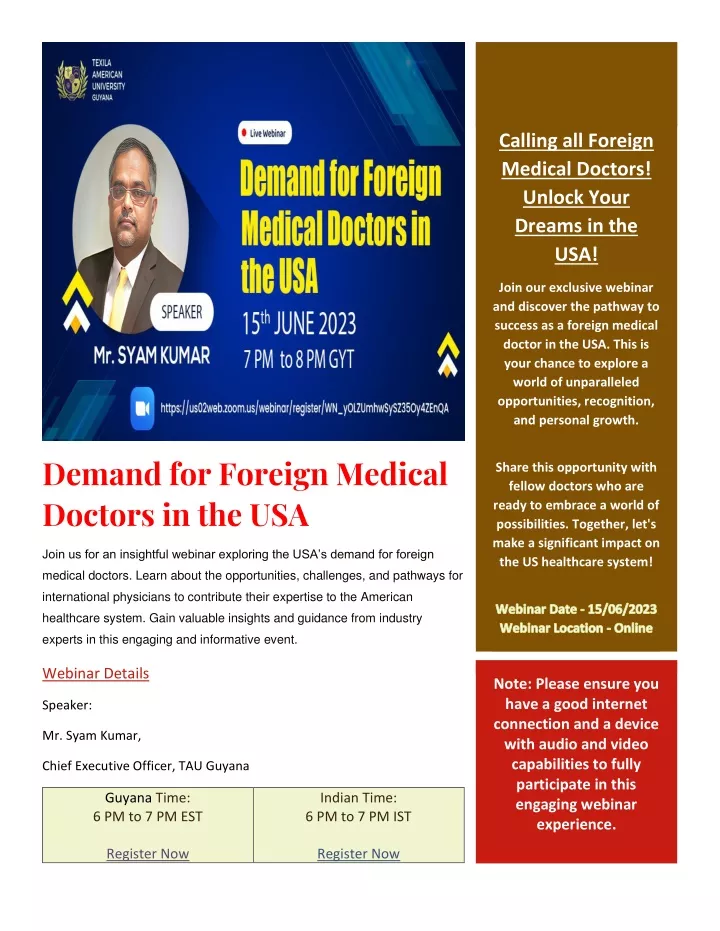 calling all foreign medical doctors unlock your