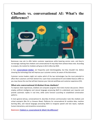 Chatbots vs. conversational AI: What’s the difference?