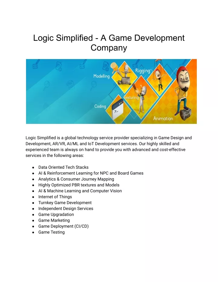 logic simplified a game development company