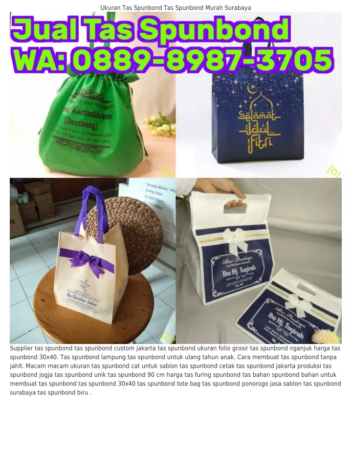 ukuran tas spunbond tas spunbond murah surabaya