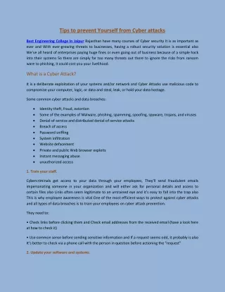 tips to prevent yourself from cyber attacks