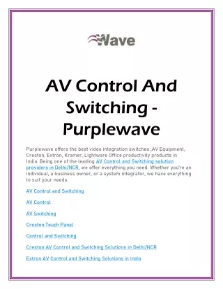 av control and switching purplewave