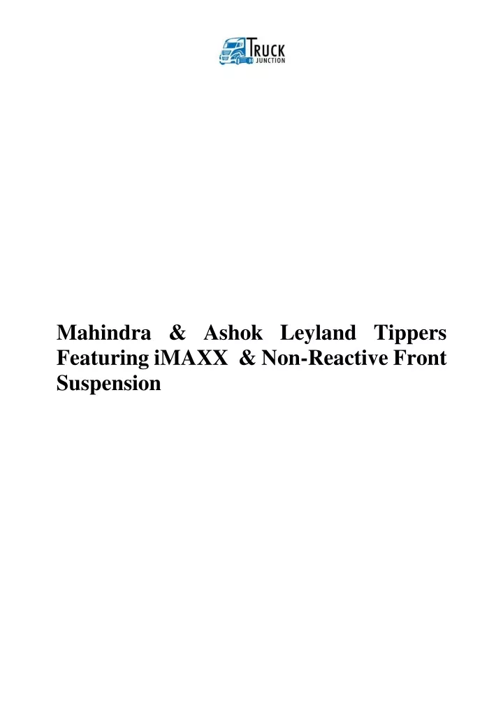 mahindra ashok leyland tippers featuring imaxx