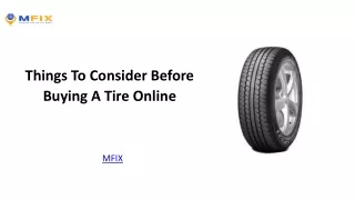 Things To Consider Before Buying A Tire Online