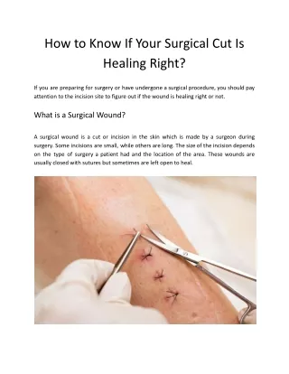 How to Know If Your Surgical Cut Is Healing Right?