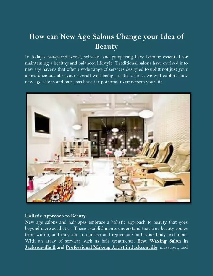 how can new age salons change your idea of beauty