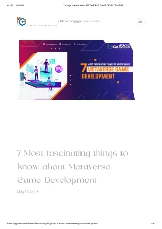 7 things to know about METAVERSE GAME DEVELOPMENT
