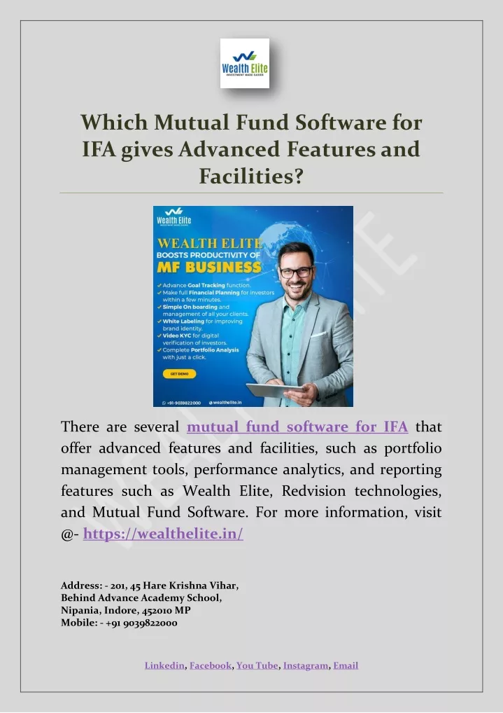which mutual fund software for ifa gives advanced