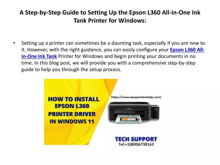 a step by step guide to setting up the epson l360 all in one ink tank printer for windows