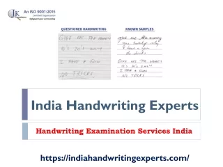 Handwriting Examination Services India – India Handwriting Expert