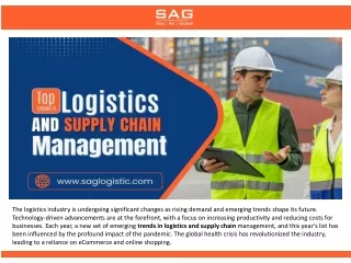 Top Trends in Logistics and Supply Chain Management