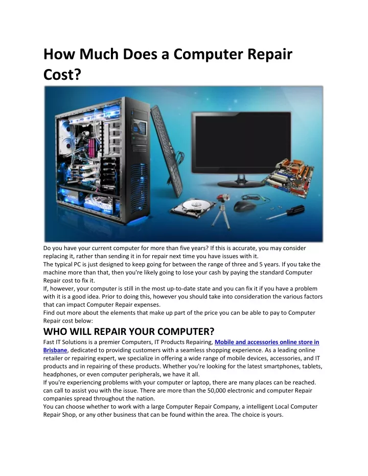 how much does a computer repair cost