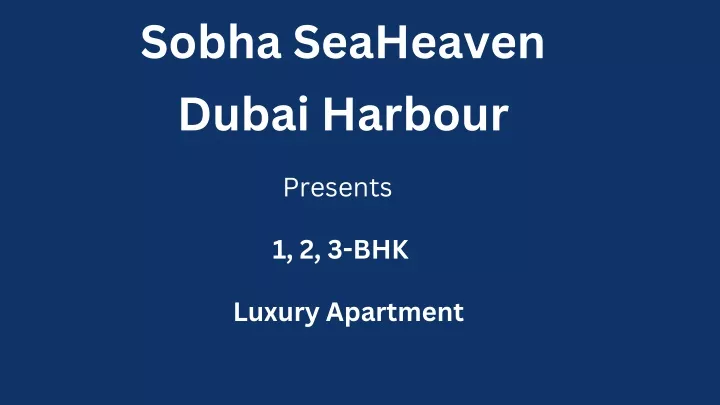 sobha seaheaven dubai harbour