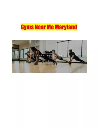 Gyms Near Me Maryland