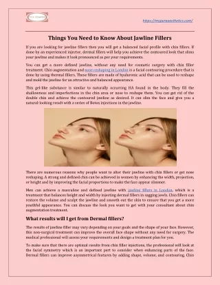 Things You Need to Know About Jawline Fillers
