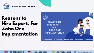 Reasons to Hire Experts for Zoho One Implementation