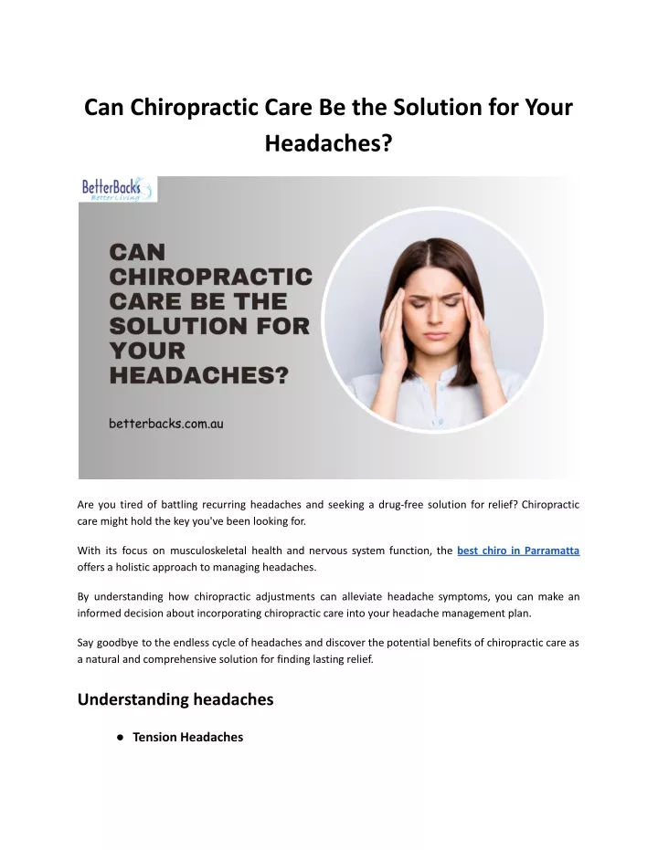 can chiropractic care be the solution for your