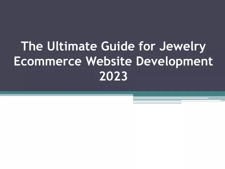 the ultimate guide for jewelry ecommerce website development 2023