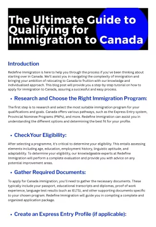 Guide to Qualify for Canada immigration