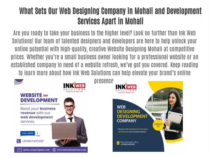 what sets our web designing company in mohali